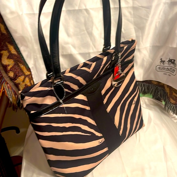 Coach Black and Cream Zebra Print Bag - Picture 11 of 11